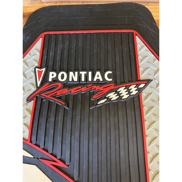 Vintage GM Pontiac Racing Front Rubber FLOOR MAT SET of 2 Made in the USA - Picture 8 of 16